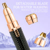 A detachable blade for water washing is shown alongside a black hair remover device and its blade component.