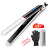 A black and white professional negative ion hair straightener and curling iron with accessories.
