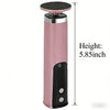 A tall, pink and silver electric foot callus remover device with a black cap and a black base.