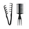 A black men's salon hair styling comb set showing two combs.