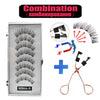 Magnetic false eyelash set with various styles and tools for application