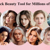 A collage of diverse women showcasing the Painless Electric Facial Hair Remover tool.