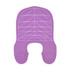 A purple reusable silicone hair dyeing cape with a cutting collar pattern.