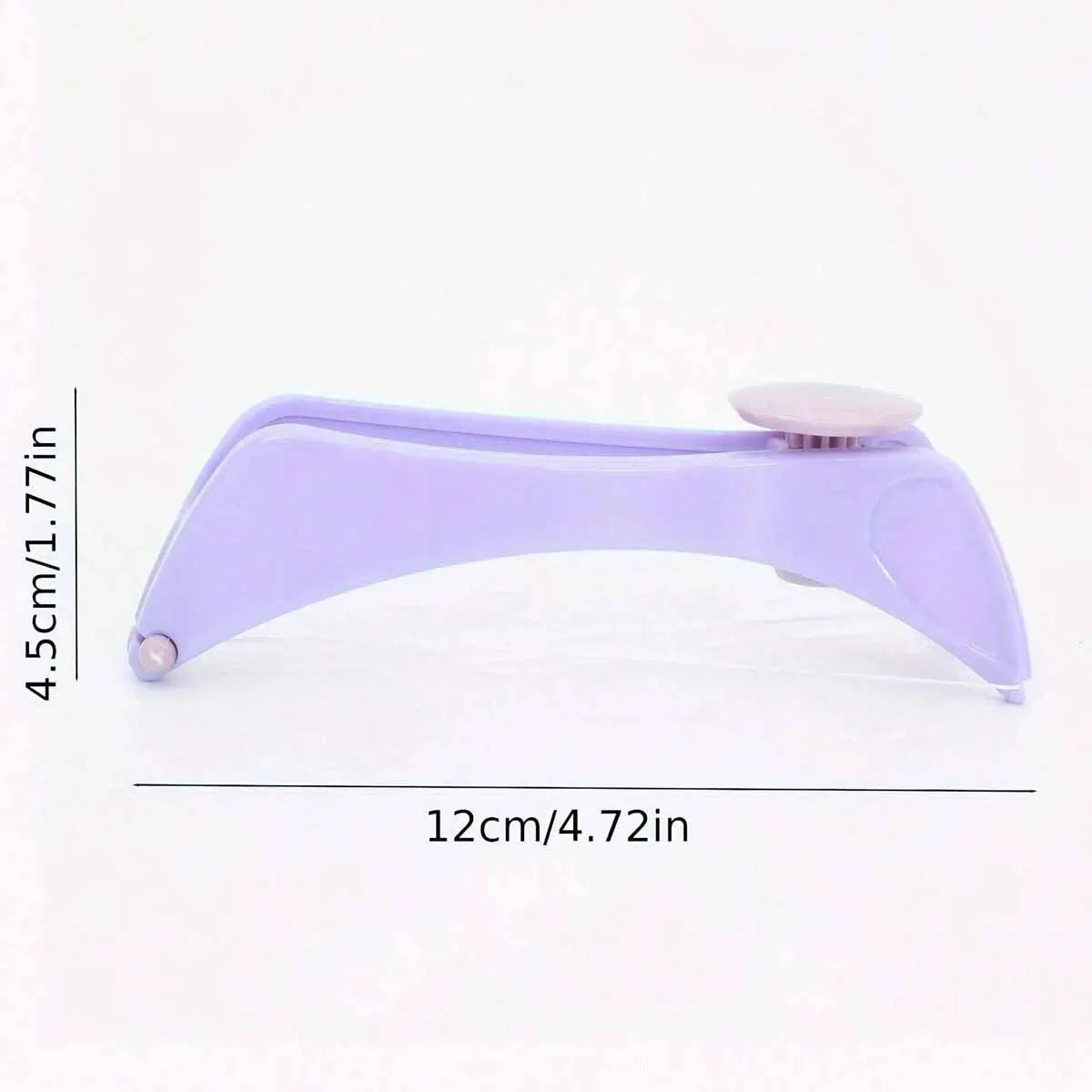 A purple precision spring-action facial hair remover tool shown against a white background.