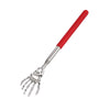 Red telescoping stainless steel back massager with a flexible hand grip