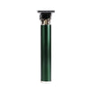 A professional rechargeable hair clipper with a metallic head and a dark green cylindrical body.