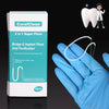 Box of CoralClean 2 in 1 Super Floss for bridge and implant oral purification shown next to a hand demonstrating the floss.