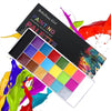 A palette of 20 colors of rebellious girl body paint for art and cosplay displayed on a black box.