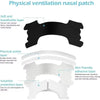 Diagramme montrant la structure en couches d'un patch nasal de ventilation physique pour le traitement des ronflements.