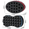 Black foam afro hair styling kit with twist comb, curling sponge, and styling gloves