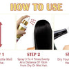 How to use instructions showing steps for applying thermal protection spray to hair