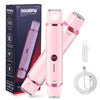 Pink Sonicla 2-in-1 Elektrofachrasierer mit Ladekabel und Bürstenkopf.