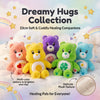 A collection of colorful 33cm plush healing companions including bears and other stuffed animals.