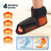 A black electric foot massager is shown with four heating levels, including 55°C, 50°C, 45°C, and 40°C.