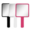 Trois miroirs de maquillage portables compacts noirs, blancs et roses avec poignées