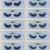 A grid of ten pairs of black mink false eyelashes displayed on clear plastic cards.