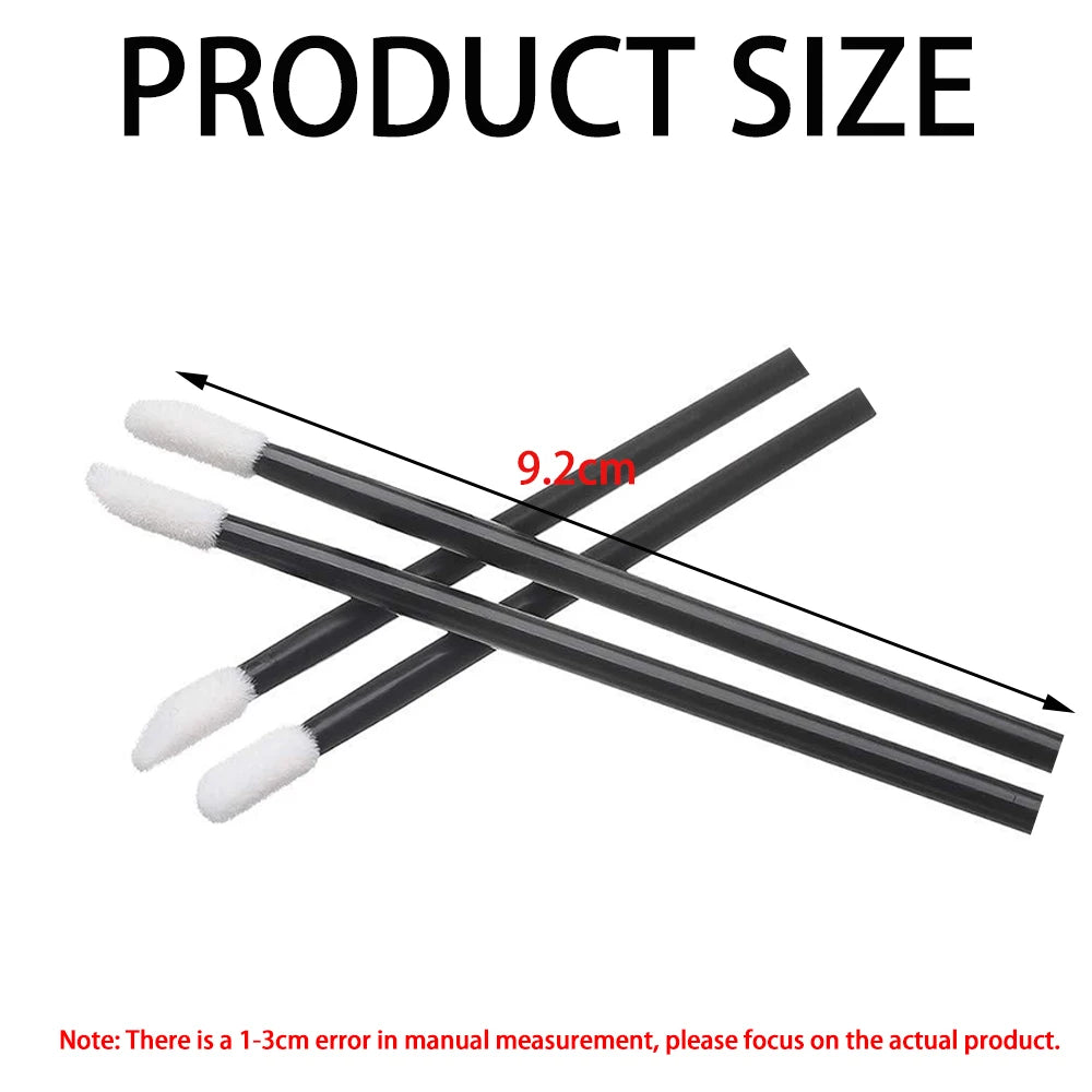 A set of black precision makeup brushes shown with a dimension marker indicating 9.2 cm length.