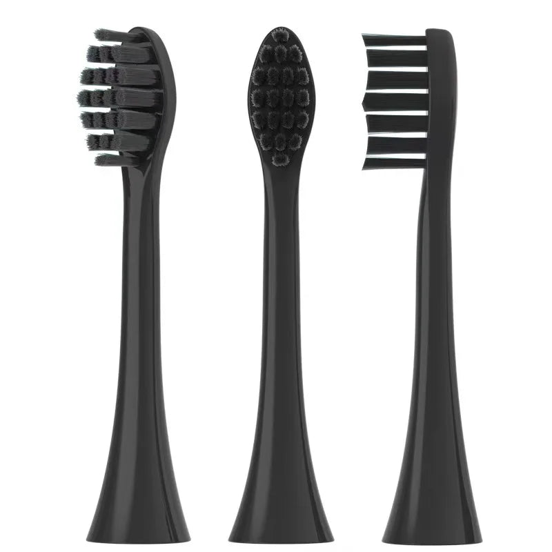 Un juego de cerdas de reemplazo negras para cabezales de cepillos de dientes eléctricos.