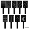 A set of five black nail magnet wands used for 3D nail art.