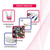 Object analysis showing components like UV bonding resin, light, pickers, gem suit, and cottonrolls for DIY tooth jewelry kit