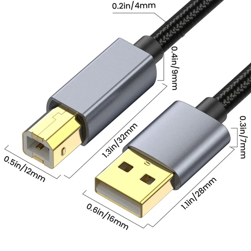 Silberner Hochgeschwindigkeits-USB-Verlängerungskabel mit schwarzer Hülle und goldenen Steckern in Profilansicht.