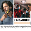 A set of professional barber haircutting tools including combs and spray bottles used by hairdressers.