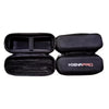 Black portable case for hair clippers and trimmers with separate compartments
