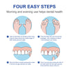 Four easy steps demonstrating how to use dental floss for cleaning teeth.