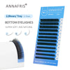 Una caja de brochas para extensiones de pestañas Annafris premium, mostrando diferentes longitudes y una herramienta de pince