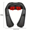 Black U-shape shiatsu massager with heat for neck, back, and shoulders shown from the top.