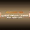 Close-up of the MAXGROOM PRO men's head shaver in rose gold color, showing its magnetic levitation technology.