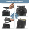Installation guide showing the assembly of replacement foil and cutters for an electric shaver.