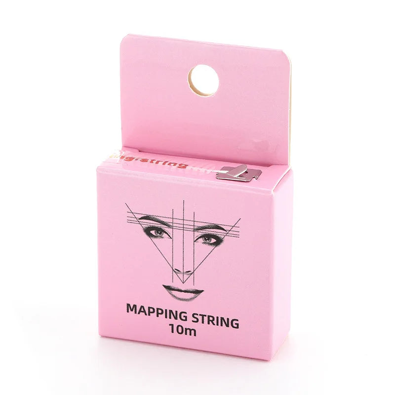 Pink box containing a mapping string for eyebrow microblading