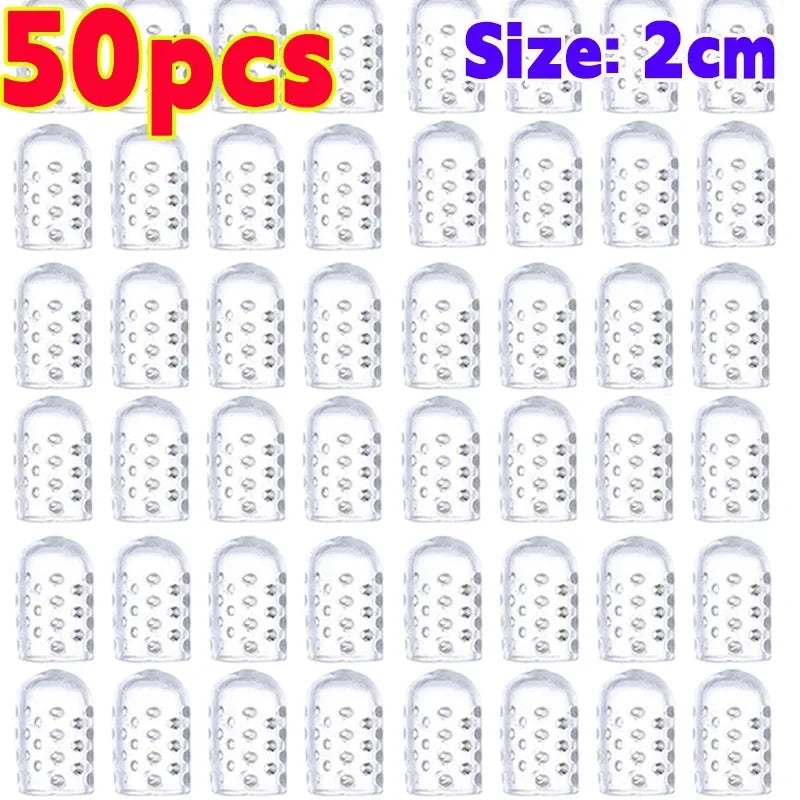 50 pieces of clear silicone toe covers for foot protection