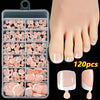 Colección de 120 piezas de prensa francesa en uñas, en varios tonos rosa y nude.
