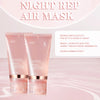 زجاجة قناع تنفس ليلي (Night Rep Air Mask) من الكولاجين باللون الوردي مع وصف لفوائده.