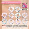 A set of 300 supplementary diamonds in various colors and shapes for hair braiding and jewelry craft.