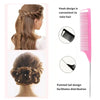 A pink hair styling comb and brush set featuring a hook design and a pointed tail design for hair distribution.
