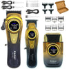 A set of Kemei KM-1691 and KM-1677 electric shavers with accessories shown in a box.