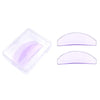 Zwei durchscheinende lila Silikon-Lash-Perm-Pads zum Locken von Wimpern.