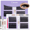 A set of ISEEN DIY Cluster Lash Kit with Bond and Seal tweezers for applying individual cluster lashes.