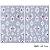 A set of two embossed white floral nail stickers featuring various flower shapes and accents on a light gray background.