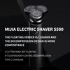 A black Mijia Electric Shaver S500 with a floating veneer and decompression design shown against a dark background.
