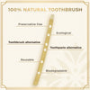 A wooden natural toothbrush alternative with various eco-friendly features listed.