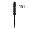 A black professional curly round hair comb with elastic teeth labeled 19#