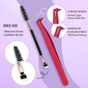 A pink eyelash cluster extension kit showing a brush and tweezers for safe and effortless application.