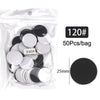 Sac plastique transparent contenant 50 disques de papier de verre noirs et blancs interchangeables, avec une mesure de 25 mm 