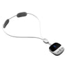 A white multi-mode wireless cervical spine massager with a flexible strap and a handheld device.