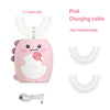 Pink charging cable and brush heads for a kids sonic electric toothbrush.