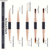 A set of professional double-ended nail art brushes in black and bronze tones shown with various sizes.